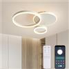 KAUCQI Plafoniera LED 65CM Lampada da Soffitto Lampadario Camera da Letto 3000K-6000K Moderna Dimmerabile Lampadario,Luci con Telecomando 54W 5400lm Salone da Tre Cerchi