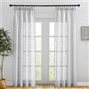 PONY DANCE Tende per Salotto Moderne Semitrasparenti con Effetto Lino Tende Camera da Letto Decorazioni Curtains Cameretta Bambini con Fettuccia 2 Pezzi L 140 x A 220 CM, Grigio Chiaro