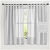PONY DANCE Tende Semitrasparenti con Occhielli Tenda Finestra Voile per Soggiorno e Camera da Letto 2 Pannelli 140 x 160 cm (Larghezza x Altezza) Grigio Argento