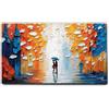 Giallobus - Quadro - 14 - Amanti sotto la pioggia - Tela Canvas Telaio Standard - 35x20 - Pronto da appendere - Quadri moderni per la casa