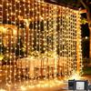 Cozymeow Tenda Luminosa Esterno e Interno 300 LED 3x3m Catena Luminosa con Spina, 8 Modalità e Timer, Impermeabile Luci a Cascata per Decorazione Giardino, Balcone, Matrimonio, Festa, Gazebo