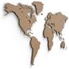 Giallobus - MAPPA DEL MONDO - DECORAZIONE DA PARETE IN LEGNO MDF (MDF avana, 190L x 105l cm)