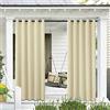 ele ELEOPTION Tenda per Esterni, Impermeabile, Protezione dai Raggi UV, con Occhielli, Oscurante, per Giardino, Cortile, Balcone, Bianco Sporco, 1 Pezzo / 132 X 240cm