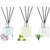 DIUFJAG Profumatore per Ambienti 3 Pack 50ml Fresia/Gelsomino Tè Bianco/Citronella Zenzero,Diffusore Profumo Ambiente con 12 Bastoncini,per Bagno,Appartamento,Decorazione Della Casa