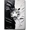 Giallobus - Quadro - 47 - Tigre bianca e nera - Tela Canvas Telaio Standard - 100x140 - Pronto da appendere - Quadri moderni per la casa