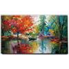 Giallobus - Quadro - 56 - Barca sul lago - Tela Canvas Telaio Standard - 140x80 - Pronto da appendere - Quadri moderni per la casa