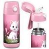 Jarlson® Borraccia Termica Bambini 350ml CHARLI [CON CANNUCCIA] - Bottiglia Acciaio Inox - Termos per Bambini e Bambine - Mantiene Freddo - Senza BPA - Ideale per Scuola, Sport e Viaggi (Gatto 2.0)