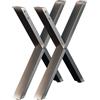 Wiltec Base per tavolo 72x60 cm con gambe tavolo a forma di X acciaio verniciato