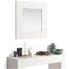 Mobili Fiver, Specchiera quadrata, cornice Bianco Frassino, Evolution, 73 x 73 cm, Specchio per Camera, Corridoio, Ingresso, Soggiorno, Made in Italy