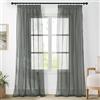 PONY DANCE Tende Camera da Letto Trasparenti Voile Tende con Fettuccia Metodi di Sospensione Multipli Decorativi Curtains per Salotto Eleganti 2 Pezzi 140x245 cm, Grigio Scuro