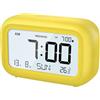 DOOMAY Sveglia digitale comodino - Orologio a batteria con display LCD volume regolabile Snooze e modalità weekend per camera da letto, scrivania, viaggi (T-Yellow)