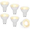 Dehobo GU10 LED Lampadine, Lampadina da Bianco Calda 2800K 480 Lumen 6W (Equivalente a 60 W) per Lampade GU10, Bagliore Ambrato, Adatte per Faretti Soggiorno, Cucina, Applique Pacco da 6