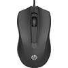 HP 100 Mouse Cablato, Sensore Preciso fino a 1600 DPI, 3 Pulsanti, Rotellina di Scorrimento, Cavo USB-A da 1.5 m, Design con Profilo Ergonomico, Ambidestro, Nero