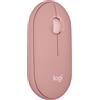 Logitech Pebble Mouse 2 M350s wireless Bluetooth sottile, portatile, leggero, personalizzabile, clic discreti, Easy-Switch per Windows, macOS, iPadOS, Android, Chrome OS - Rosa
