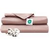 Ferò Completo Letto, Completo Lenzuola Matrimoniali Cotone di Lusso 4 Pezzi, Proteine della Seta, Lenzuolo Angoli 180x200, 2 Federe 50x80, Design Italiano, Raso di Cotone 300TC OekoTex, Rosa