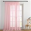 PONY DANCE Tenda Trasparente Filtraggio Luce Morbida 1 Pezzo L 300 x A 245 cm Tende Camera da Letto Moderna con Fettuccia Voile Curtains per Salotto Eleganti, Rosa Chiaro