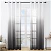MRTREES Tende per Interni Trasparenti in Voile Sfumate Verticale con Occhielli Tenda Leggera Elegante per Camera da Letto per Finestra e Soggiorno Moderne 2 Pannelli 140x225 CM Nero