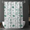 URAQT Tenda da doccia antimuffa, impermeabile in PEVA, resistente, con 12 ganci, 180 x 180 cm, foglie verdi e bianche