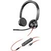 Poly Blackwire 3325, Cuffia Cablata con Connessione USB-A, USB-C, AUX 3,5 mm, Cuscinetti in Similpelle, Riduzione del Rumore e dell'Eco, Comandi sul Cavo, Compatibile con Windows 10 e macOS, Nero