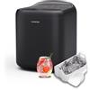 KLARSTEIN SparkIce - Macchina del Ghiaccio, 15 kg/24h, Cubetti in 6 Min, Touchpad, Pulizia Automatica, Cubetti in 2 Dimensioni, Macchina del Ghiaccio da Casa, Ice Maker con Paletta, Nero