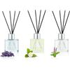 DIUFJAG Profumatore per Ambienti 3 Pack 50ml Lavanda Geranio/Gelsomino Tè Bianco/Patchouli,Diffusore Profumo Ambiente con 12 Bastoncini,Diffusore di Fragranze per Bagno,Appartamento