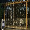 SALCAR Tenda con Catena di Luci LED, 3 x 3 m, impermeabilità IP44, Stelle LED A Catena di Luce, Tenda di Luci per Natale, Decorazione Feste, Interni, 8 programmi di Luce (Bianco Caldo)