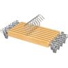 SONGMICS Set di 8 Grucce per Pantaloni, Appendiabiti per Gonne in Legno, con Mollette Regolabili, Antiscivolo, per Pantaloni, Pantaloncini e Gonne, Naturale CRW009N01