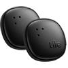 Life360 Tile Sticker - Piccolo tracker Bluetooth, trova telecomando, localizzatore di oggetti per biciclette, occhiali e altro. Compatibile con iOS e Android. Pacchetto da 2 (Nero)