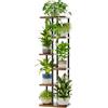 Bamworld Porta Piante da Interno ed Esterno per Balcone - Fioriera Verticale in Metallo e Legno con 6 Ripiani - Disponibile in Marrone - Portavasi Decorativo - Scaffale Piante - Arredo Giardino