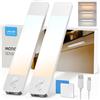 LROLTEF Luce LED Sottopensile Cucina 20CM 1100mAh 3 Temperature di Colore Luci con Sensore Spostamento Sensore di Movimento Armadio Lampada Dimmerabile per Cucina Scale Soggiorno Camere da Letto 2P