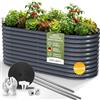 HOFGARTEN 200x80x78 cm Orto Rialzato da Esterno Grande - Letto da Giardino Salva Schiena - Cassone per Aiuola in Acciaio Zincato con Fondo Aperto - Inossidabile & Durevole - Kit Fioriera (Antracite)