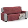 textil-home Textilhome Copridivano Malu 3 Posti (160cm) - Salvadivano Trapuntato Reversibile Universale, Protezione Antigraffio, Fodera Imbottita per Divano, Colore Rosso