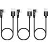 OTraki 3 Pezzi Cavo USB Type-C 90 Gradi 0.2m, Cavo USB A a USB C 3A Ricarica Rapida, Trasferimento Dati Cavo Tipo C Nylon Intrecciato con iPhone 17/16/15 Pro Max, Galaxy S24/S23/S22, P30 Lite