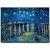 Giallobus - Quadro - Vincent Van Gogh - Notte stellata sul Rodano - Tela Canvas Telaio Standard - 140x100 - Pronto da appendere - Quadri moderni per la casa