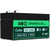 Green Cell Greencell Batteria AGM 12V 1.2h al piombo accumulatore sigillata VRLA Senza manutezione ricaricabile Batterie di ricambio ermetica giocattoli bambini allarme Falliscono Bilancia Recinzione