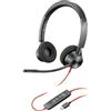 Poly Blackwire 3320, Cuffia Cablata con Connessione USB-A/C, Cuscinetti in Similpelle, Riduzione del Rumore e dell'Eco, Comandi sul Cavo, Adatta per Teams, Compatibile con Windows 10 e macOS,Nero
