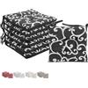 VIRSUS Set 6 Cuscini per Sedie a 4 Punti con Lacci 022, Misura 40x40 cm, Coprisedia da cucina, Imbottitura Poliestere e Rivestimento Cotone e Poliestere, Made in Italy (Nero Fantasia)