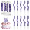 URAQT Metallico Candeline, 24 Pz Torta Compleanno Ondulate Sottile Candele con Supporti, Candele Compleanno Candeline Torta Decorazioni per Feste, Accessori per Feste(Blu scuro)