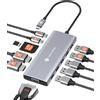 NOVOO Dock USB-C 12-in-1, Triplo Display, 3 Porte 10Gbps, PD 100W
