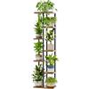 Bamworld Porta Piante da Interno ed Esterno per Balcone - Fioriera Verticale in Metallo e Legno con 7 Ripiani - Disponibile in Marrone - Portavasi Decorativo - Scaffale Piante - Arredo Giardino