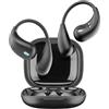 cellularline auricolari TWS NEBIT con assistente vocale, traduzione in tempo reale in oltre 100 lingue, trascrizione istantanea, riassunti IA, open-ear, display LED, nero