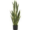 Outsunny Sanseveria Artificiale in Vaso, Pianta Finta da Esterno e Interno con 21 Foglie Modellabili, per Giardino, Ufficio, Soggiorno, Ø20x90 cm