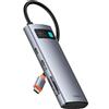 Baseus Hub USB C 7 in 1 Adattatore con HDMI 4K@60Hz, PD 100W, 3 USB-A 3.0 5Gbps, Lettore Schede SD/TF, Docking Station per Computer Portatili per MacBook/Surface Pro/iPad/Steam Deck/Rog Ally/Samsung