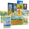 Giallobus - Set 10 quadri Multi pannello - Vincent Van Gogh - Van Gogh 2 - Legno Mdf - - 2 x 42x29,7cm - 4 x 29,7x21cm - 4 x 21x14,85cm - - Pronti da appendere - Quadri moderni per la casa