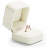 Oirlv Bianco Velluto Scatola Anello,Scatola Anello Fidanzamento,Per Matrimonio,Proposta,Anniversario,Ringbox