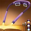 Glocusent Lampada da lettura ergonomica con batteria da 1600 mAh, 3 colori e 5 luminosità continua, pratico interruttore di blocco e timer - luce da lettura per lavori manuali (Viola)
