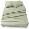 Blumtal - Parure da letto 135 x 190 in microfibra, 3 pezzi, lenzuolo con angoli 135 x 190 + lenzuolo piano 2 persone (220 x 275) + 2 federe 50 x 80 - verde oliva