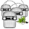 com-four® 4x Infusori da Tè in Acciaio Inox 304 Ø 6,5 cm