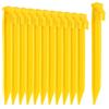 com-four® 12x picchetti per Tenda in plastica - ancoraggi a Terra per Campeggio, Giardino, Spiaggia - picchetti con Foro per estrattore pioli - ancoraggi a Terra Gialli - 22 cm