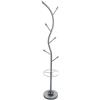VERSA Derby Appendiabiti da Terra in Stile Minimalista, Attaccapanni da Terra per Ingresso, con 6 Ganci o Appendiabiti, Misure (A x L x l) 185 x 30 x 30 cm, Metallo, Colore Grigio